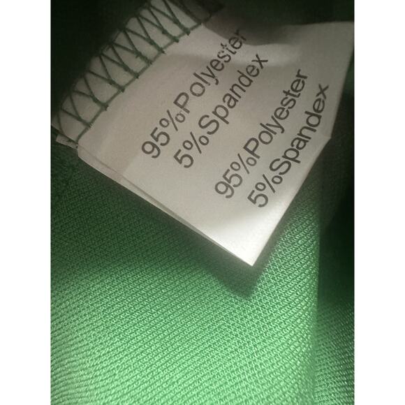 Kate Kasin Women’s Green Peplum Top Size M Long Sleeve Ruffle Shoulder Elegant B - Picture 3 of 8